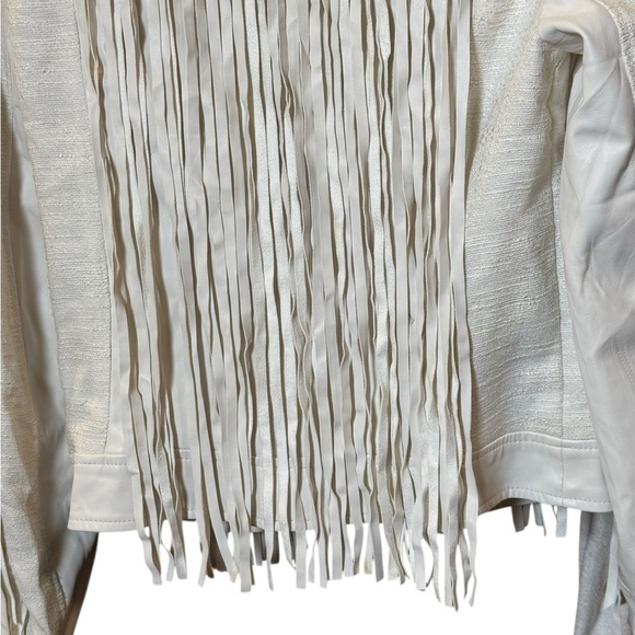 A.n.a Fringe Zip Front Jacket Cream XS - Picture 6 of 7